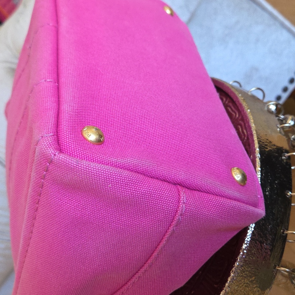 PRADA Signature Canapa Pink Tote Bag - Picture 7 of 17